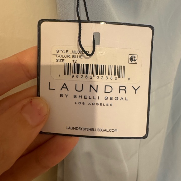 NWT Laundry By Shelli Segal One-Shoulder Sky Blue Dress - Picture 8 of 9